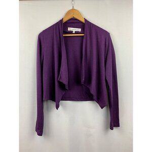 G By Giuliana Rancic Purple Open-Front Cardigan XS